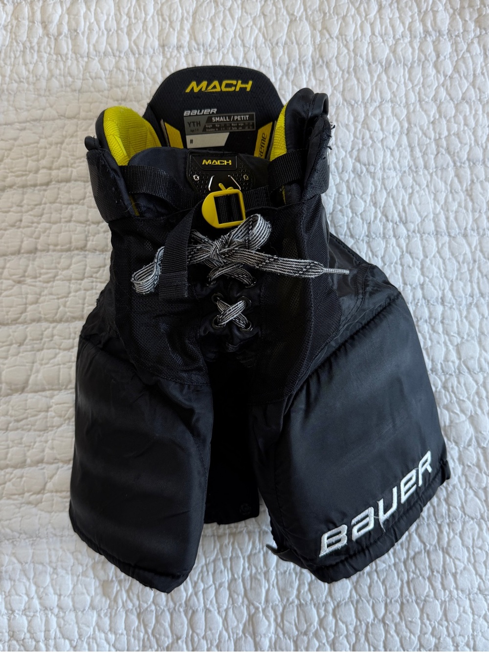 Bauer Mach Youth Hockey Pants - Black and Yellow
